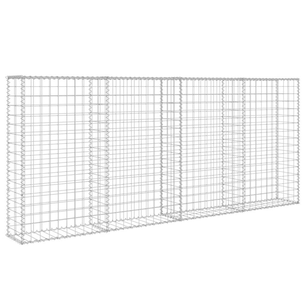 vidaXL Gabion Wall with Covers Galvanised Steel 200x20x85 cm 4