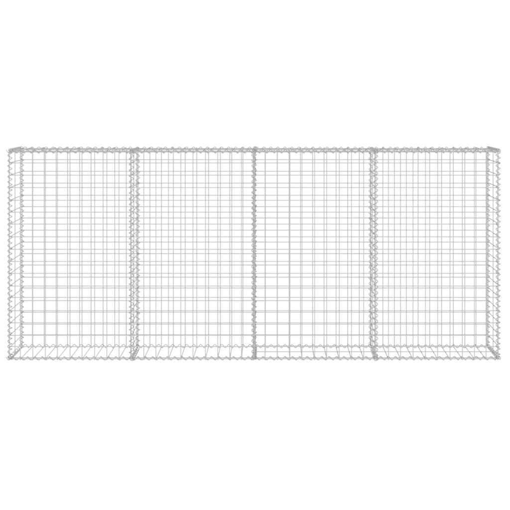 vidaXL Gabion Wall with Covers Galvanised Steel 200x20x85 cm 5