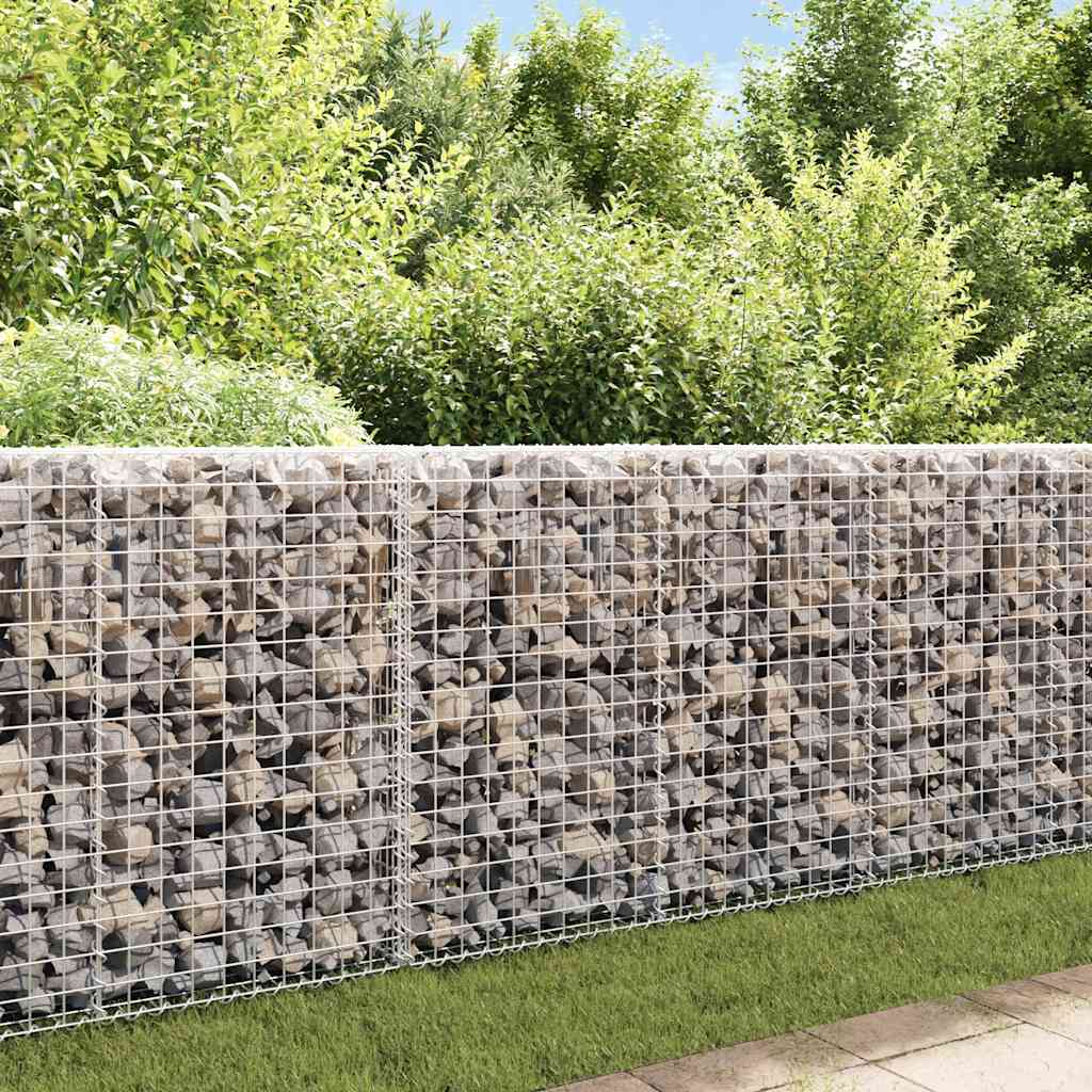 vidaXL Gabion Wall with Covers Galvanised Steel 200x20x85 cm 1