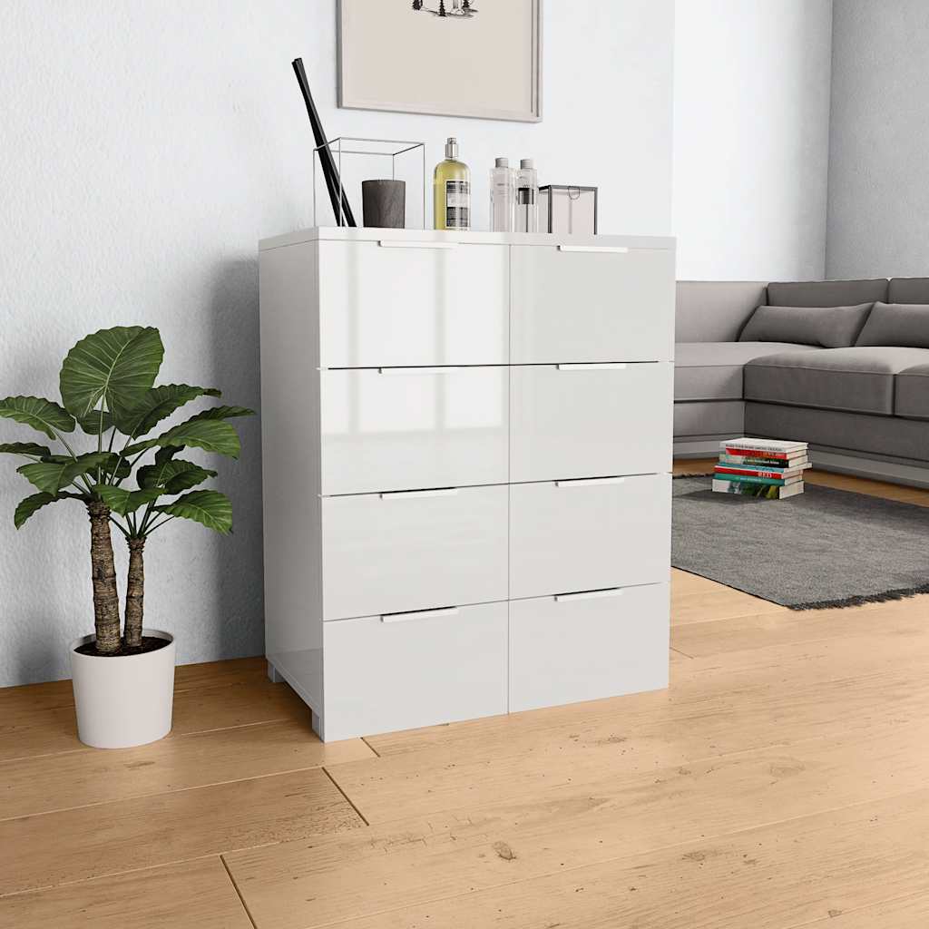 vidaXL Sideboard | High Gloss White | Engineered wood with high gloss finish 1