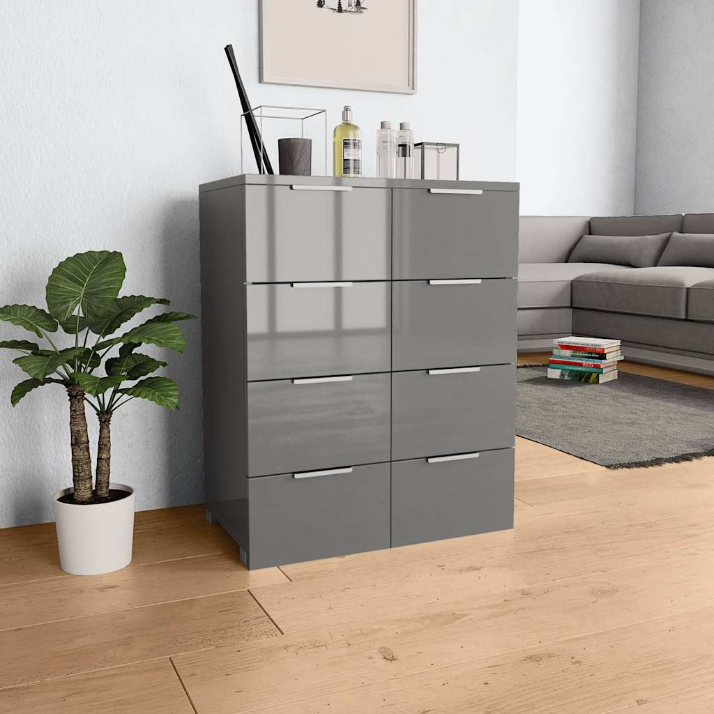 vidaXL Sideboard | High Gloss Grey | Engineered wood | Medium | Sideboard 1