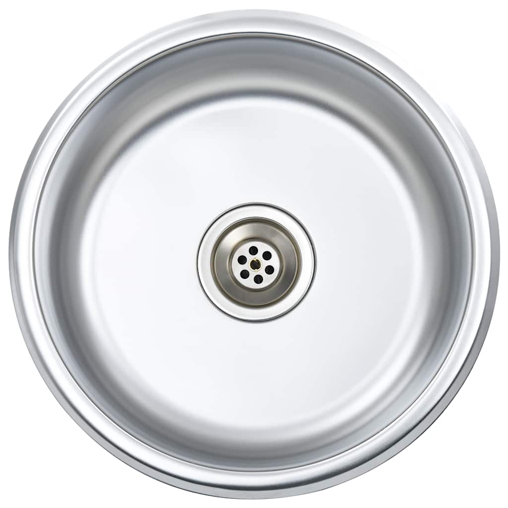 Kitchen Sink with Strainer and Trap Stainless Steel 42 x 16 cm