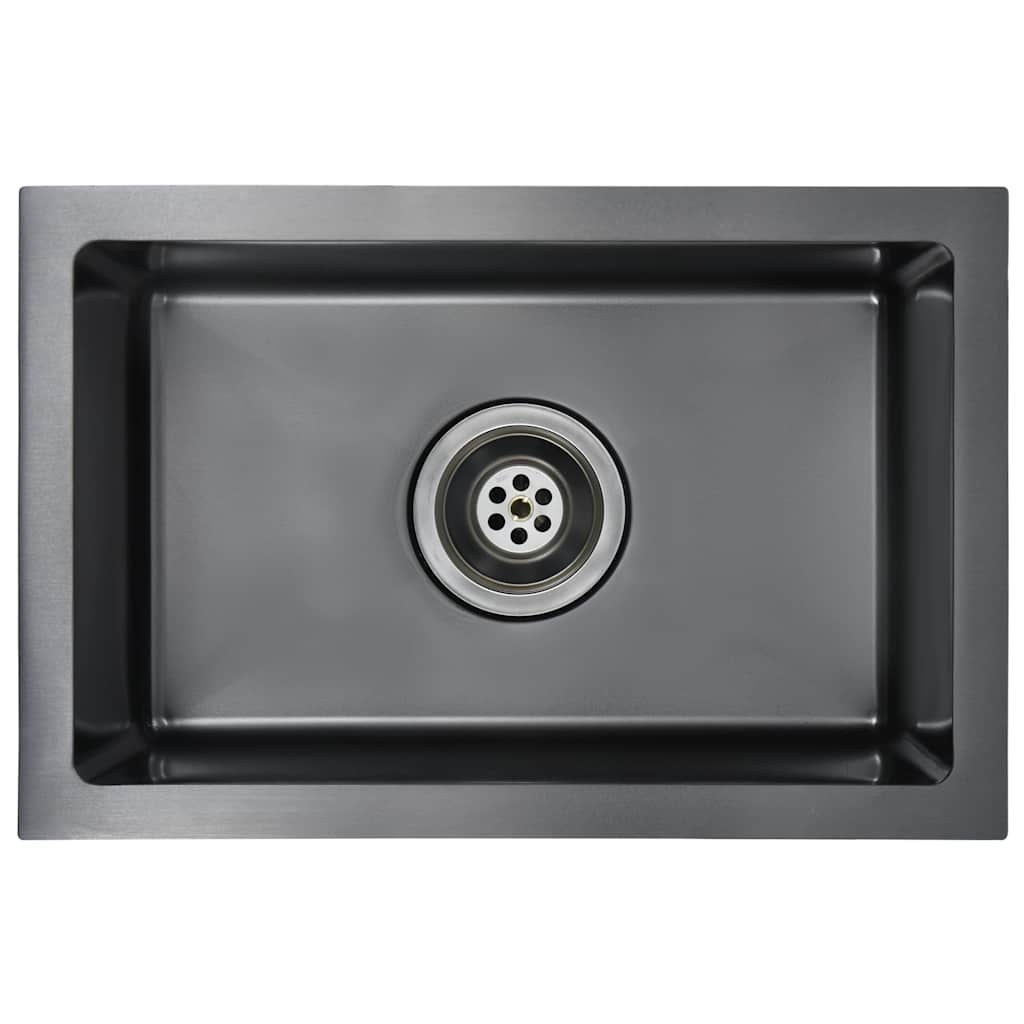 Handmade Kitchen Sink Stainless Steel Black 44 cm 29 cm