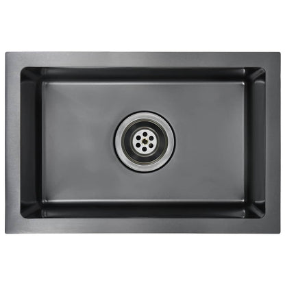 Handmade Kitchen Sink Stainless Steel Black 44 cm 29 cm