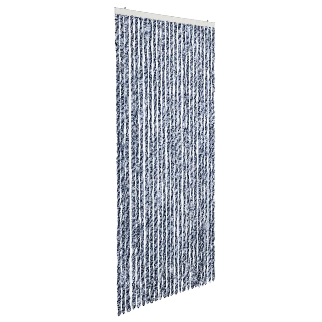 vidaXL Insect Curtain Blue, White and Silver 100x220 cm Chenille 2