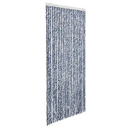 vidaXL Insect Curtain Blue, White and Silver 100x220 cm Chenille 2