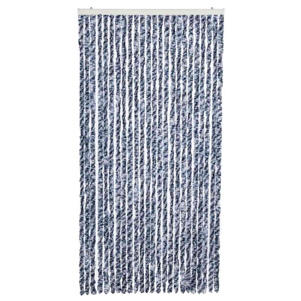 vidaXL Insect Curtain Blue, White and Silver 100x220 cm Chenille 3