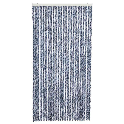 vidaXL Insect Curtain Blue, White and Silver 100x220 cm Chenille 3