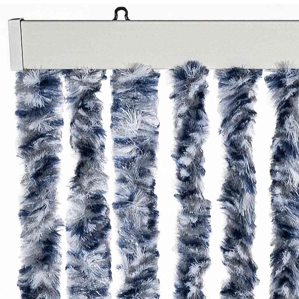 vidaXL Insect Curtain Blue, White and Silver 100x220 cm Chenille 4