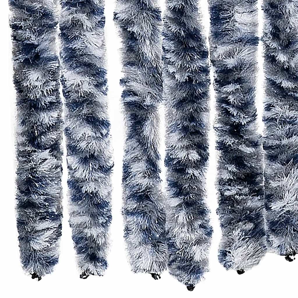 vidaXL Insect Curtain Blue, White and Silver 100x220 cm Chenille 5