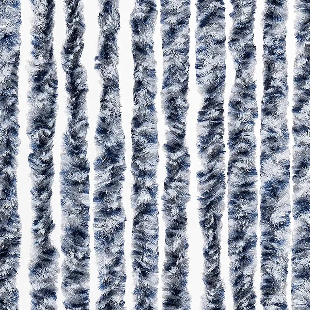 vidaXL Insect Curtain Blue, White and Silver 100x220 cm Chenille 6