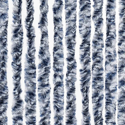 vidaXL Insect Curtain Blue, White and Silver 100x220 cm Chenille 6