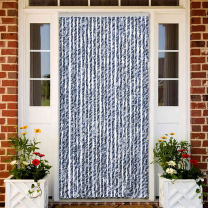 vidaXL Insect Curtain Blue, White and Silver 100x220 cm Chenille 1