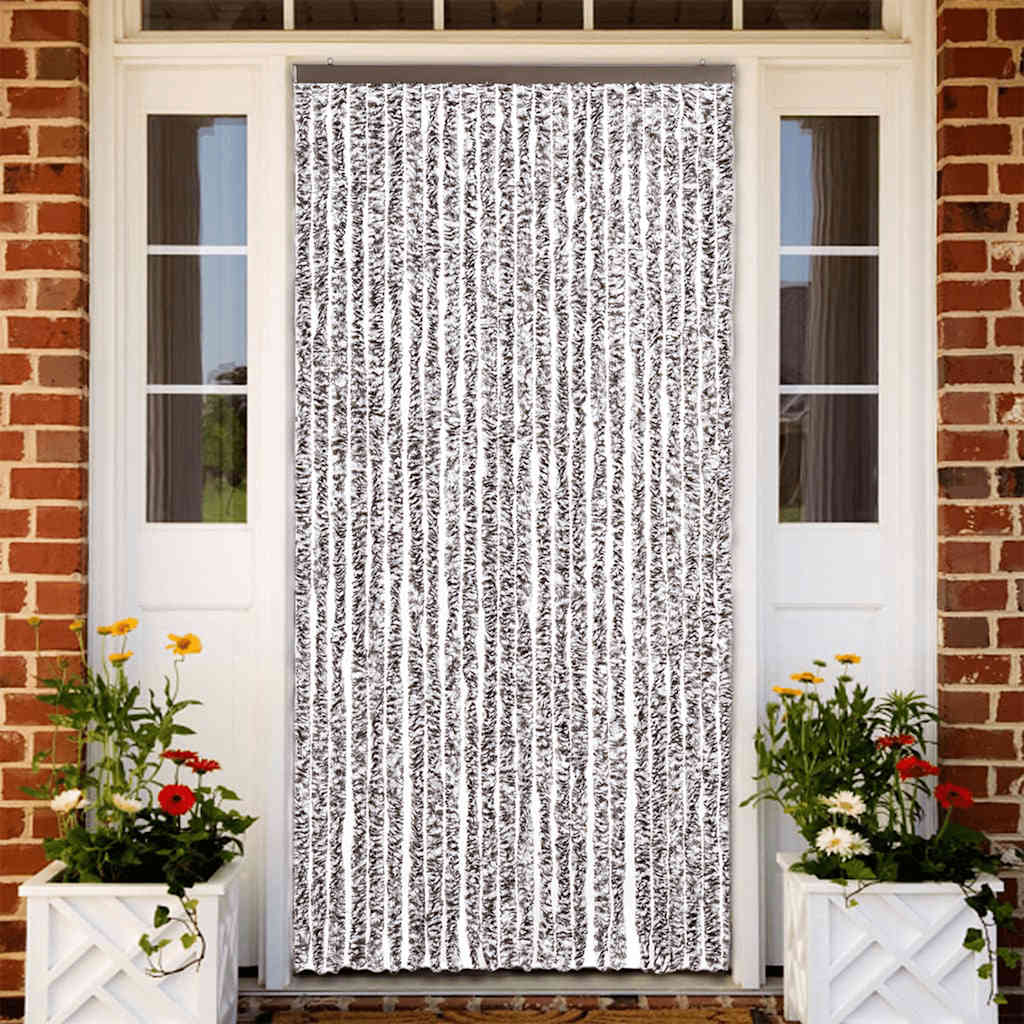 vidaXL Insect Curtain Brown and Beige 100x220 cm Chenille 1