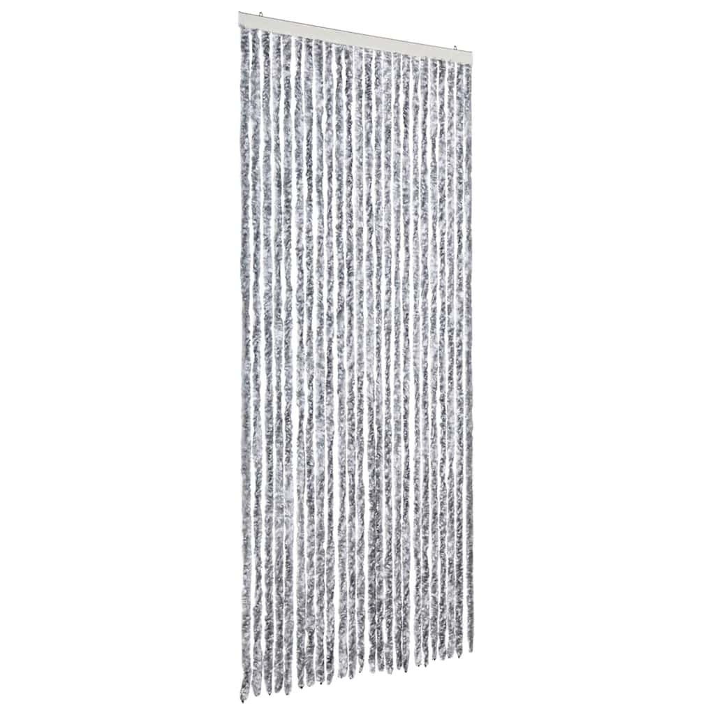 vidaXL Insect Curtain White and Grey 100x220 cm Chenille 2