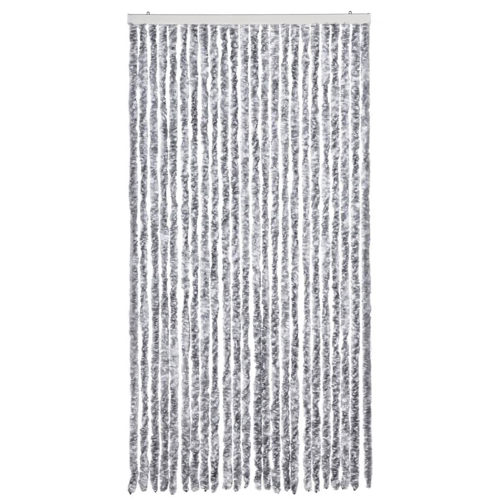 vidaXL Insect Curtain White and Grey 100x220 cm Chenille 3