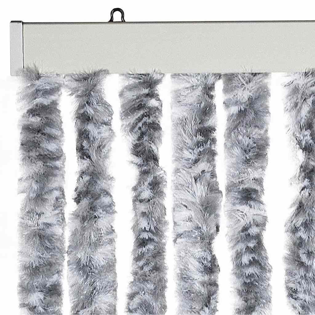 vidaXL Insect Curtain White and Grey 100x220 cm Chenille 4