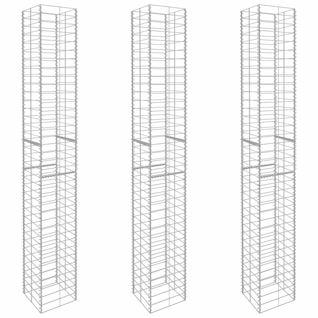 Gabion Baskets 3 pcs Galvanised Steel