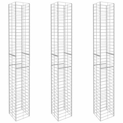 Gabion Baskets 3 pcs Galvanised Steel