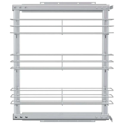 vidaXL 3-Tier Pull-out Kitchen Wire Basket Silver 47x15.5x55.5 cm 4