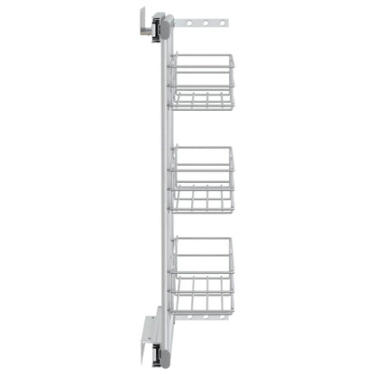 vidaXL 3-Tier Pull-out Kitchen Wire Basket Silver 47x15.5x55.5 cm 5