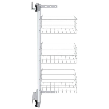 vidaXL 3-Tier Pull-out Kitchen Wire Basket Silver 47x25x56 cm 5