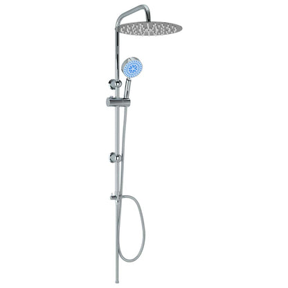 vidaXL Dual Head Shower Set with Hand Shower Stainless Steel 3