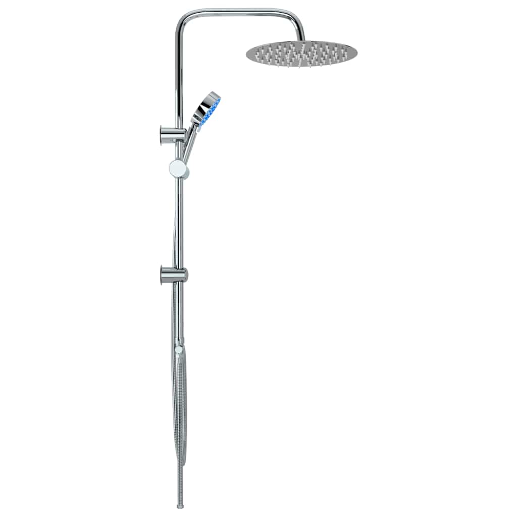 vidaXL Dual Head Shower Set with Hand Shower Stainless Steel 4