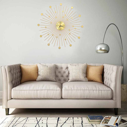 283862 vidaXL Wall Clock Metal 70 cm Golden 1