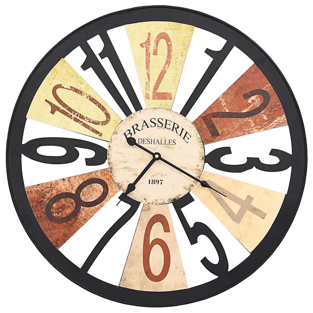 vidaXL Wall Clock Metal 60 cm Multicolour 2