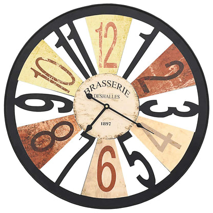 vidaXL Wall Clock Metal 60 cm Multicolour 2