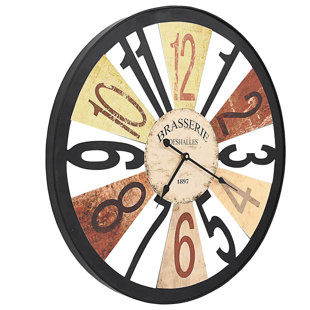 vidaXL Wall Clock Metal 60 cm Multicolour 3