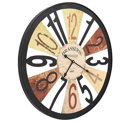 vidaXL Wall Clock Metal 60 cm Multicolour 3