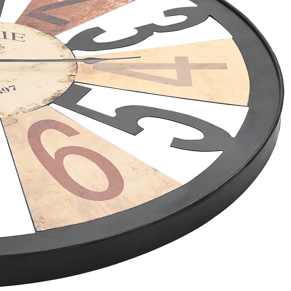vidaXL Wall Clock Metal 60 cm Multicolour 4