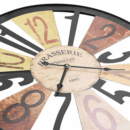 vidaXL Wall Clock Metal 60 cm Multicolour 5
