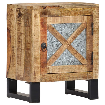 vidaXL Bedside Cabinet | Natural wood with black legs | Solid mango wood 1