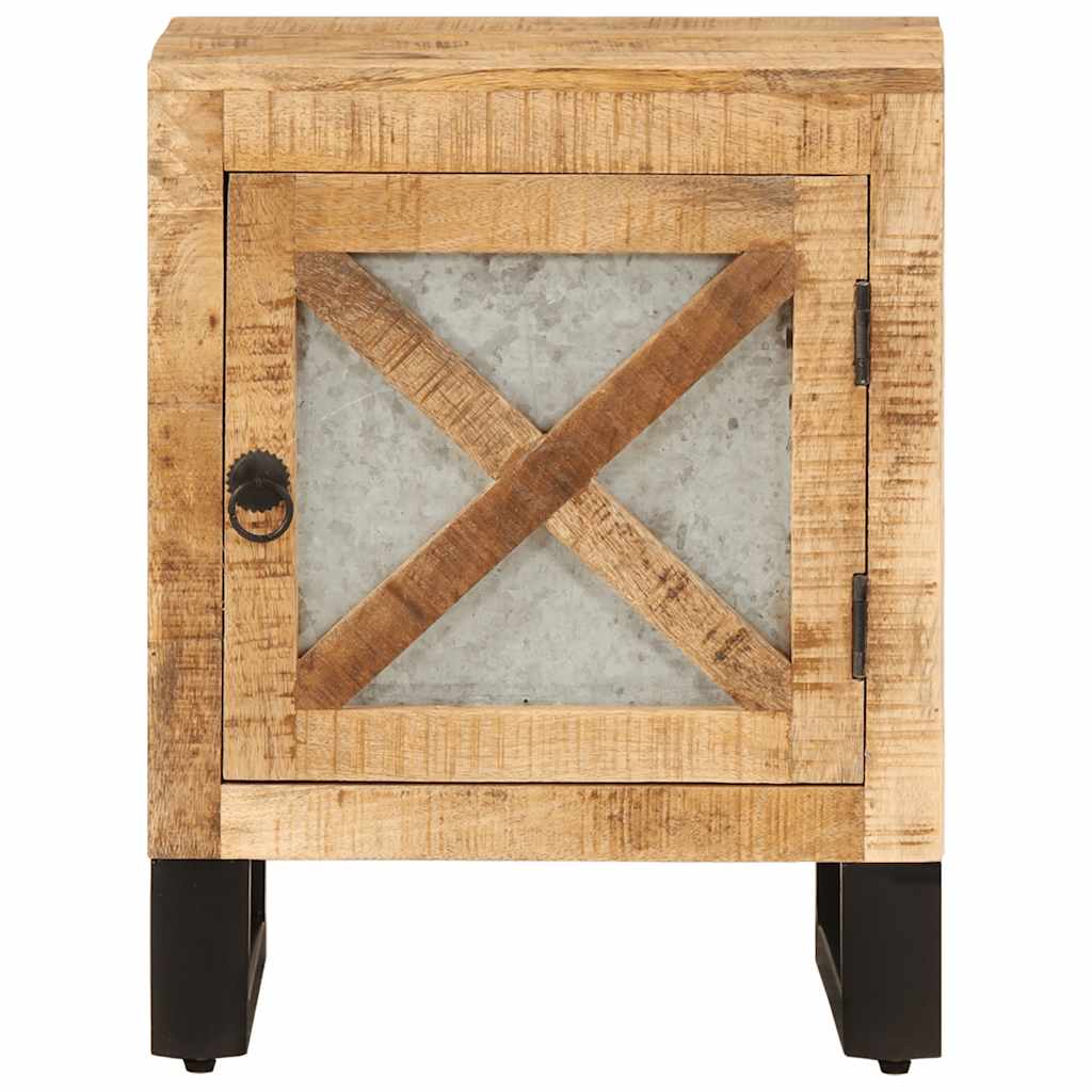 vidaXL Bedside Cabinet | Natural wood with black legs | Solid mango wood 2