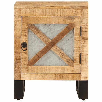 vidaXL Bedside Cabinet | Natural wood with black legs | Solid mango wood 2
