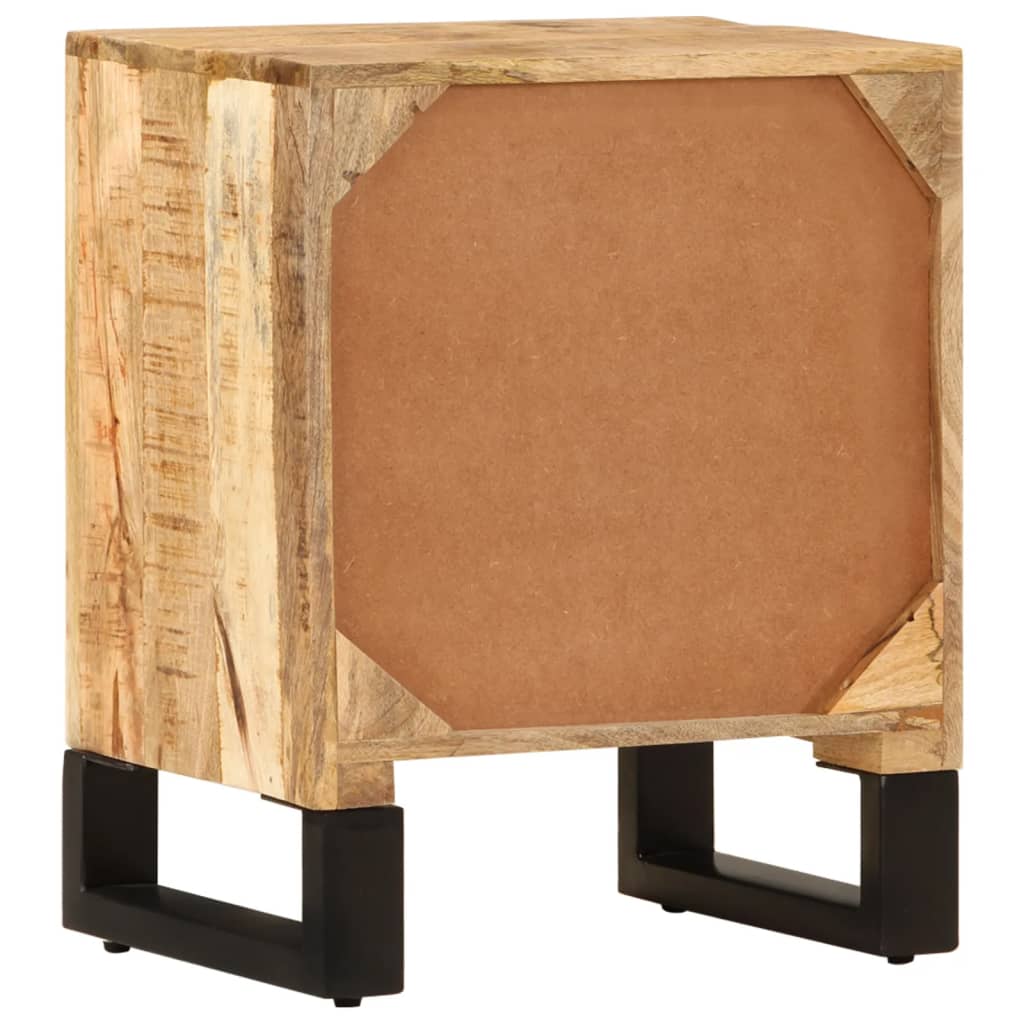 vidaXL Bedside Cabinet | Natural wood with black legs | Solid mango wood 5