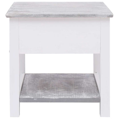 vidaXL Side Table | Grey and white | Paulownia wood | Small | Side Table 3