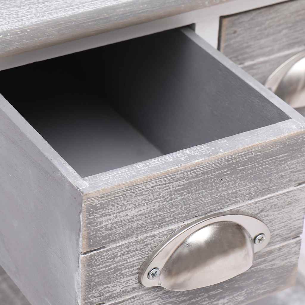 vidaXL Side Table | Grey and white | Paulownia wood | Small | Side Table 6