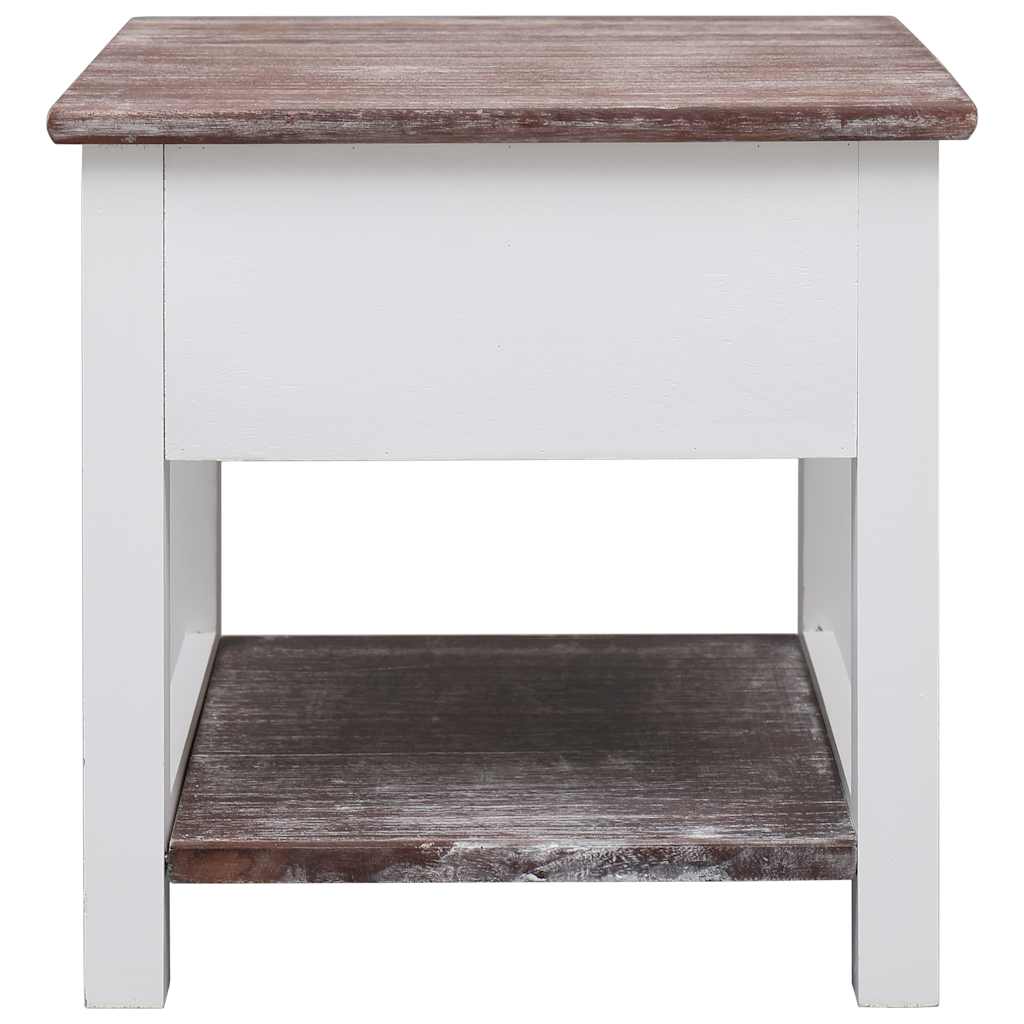 vidaXL Side Table | Brown and white | Paulownia wood | Small | Side Table 3