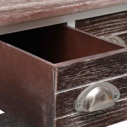 vidaXL Side Table | Brown and white | Paulownia wood | Small | Side Table 6