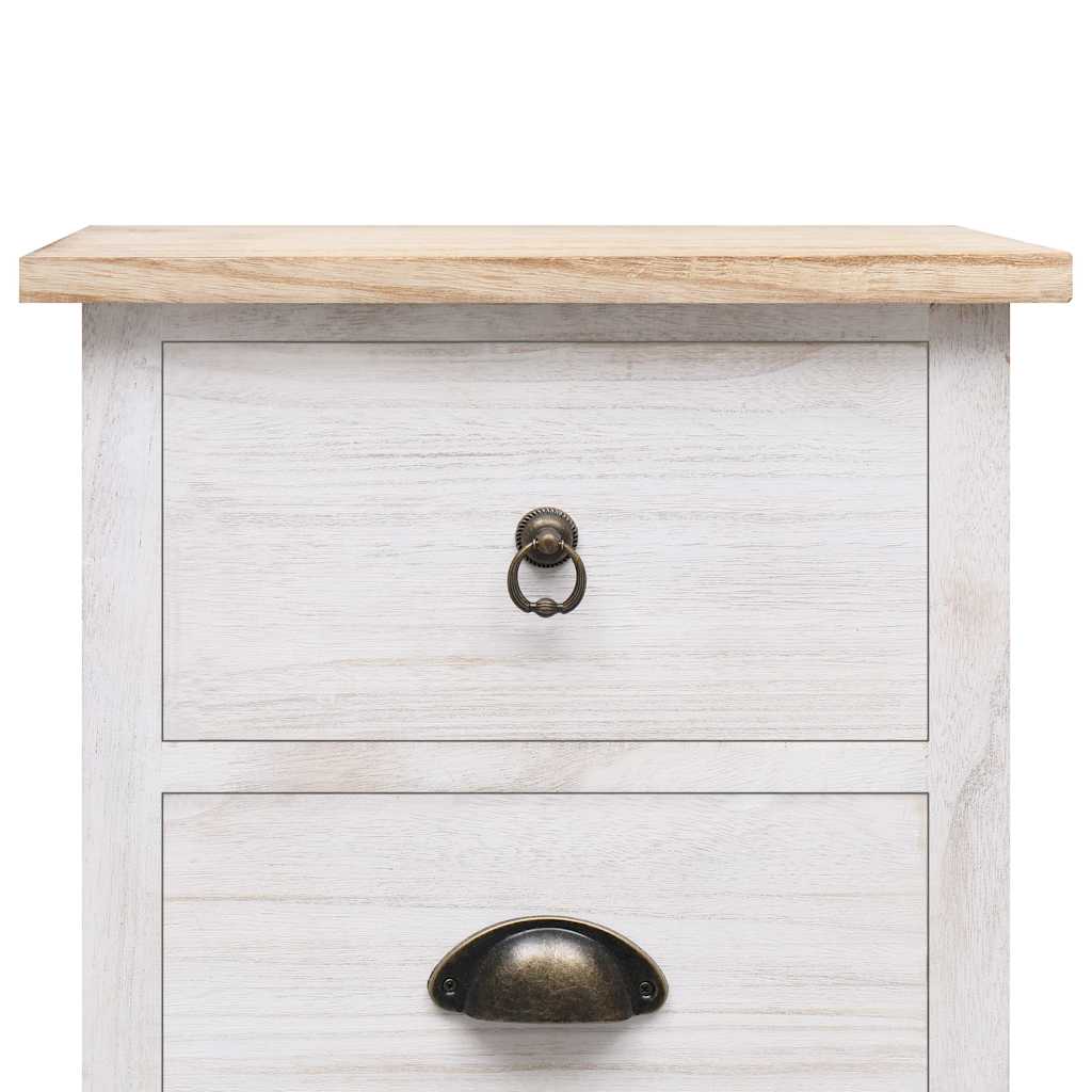 vidaXL Side Cabinet | White and wood | Paulownia wood | 35x25x87 cm | Cabinet 5