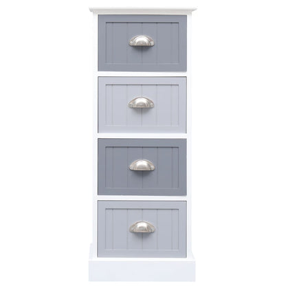 vidaXL Side Cabinet | White and grey | Paulownia wood and MDF | Compact 2