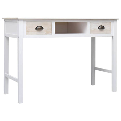 vidaXL Console Table | Natural Colour and White | Poplar Wood and Paulownia Wood 3