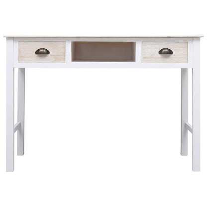 vidaXL Console Table | Natural Colour and White | Poplar Wood and Paulownia Wood 4