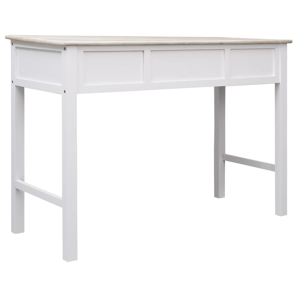 vidaXL Console Table | Natural Colour and White | Poplar Wood and Paulownia Wood 5