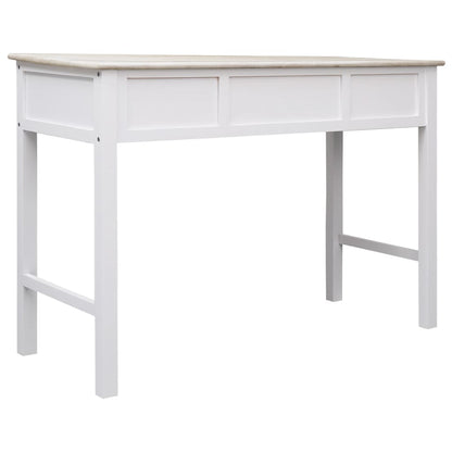 vidaXL Console Table | Natural Colour and White | Poplar Wood and Paulownia Wood 5