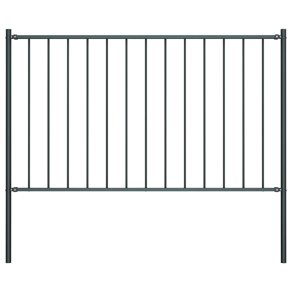 vidaXL Fence Panel Woerden with Posts Steel 1.7x1 m Anthracite 1